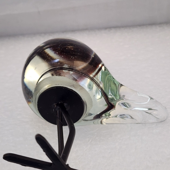 Mouth Blown Glass Bird Made By Hand Purple Swirl - Picture 7 of 12